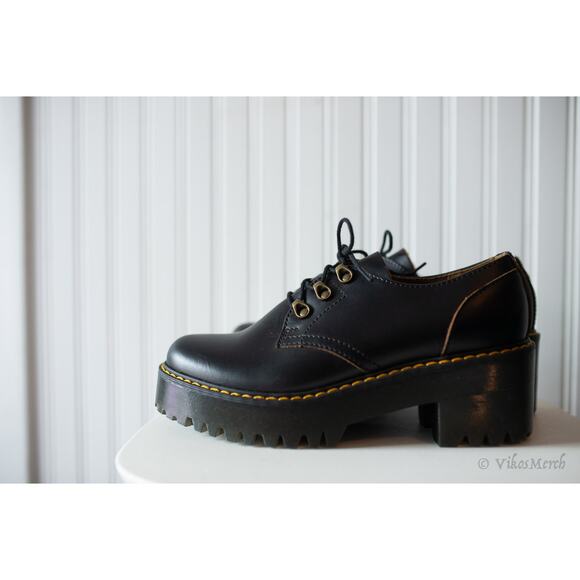 Dr. Marten LEONA LO VINTAGE SMOOTH LEATHER HEELED SHOES 9 Ladies - Picture 2 of 6